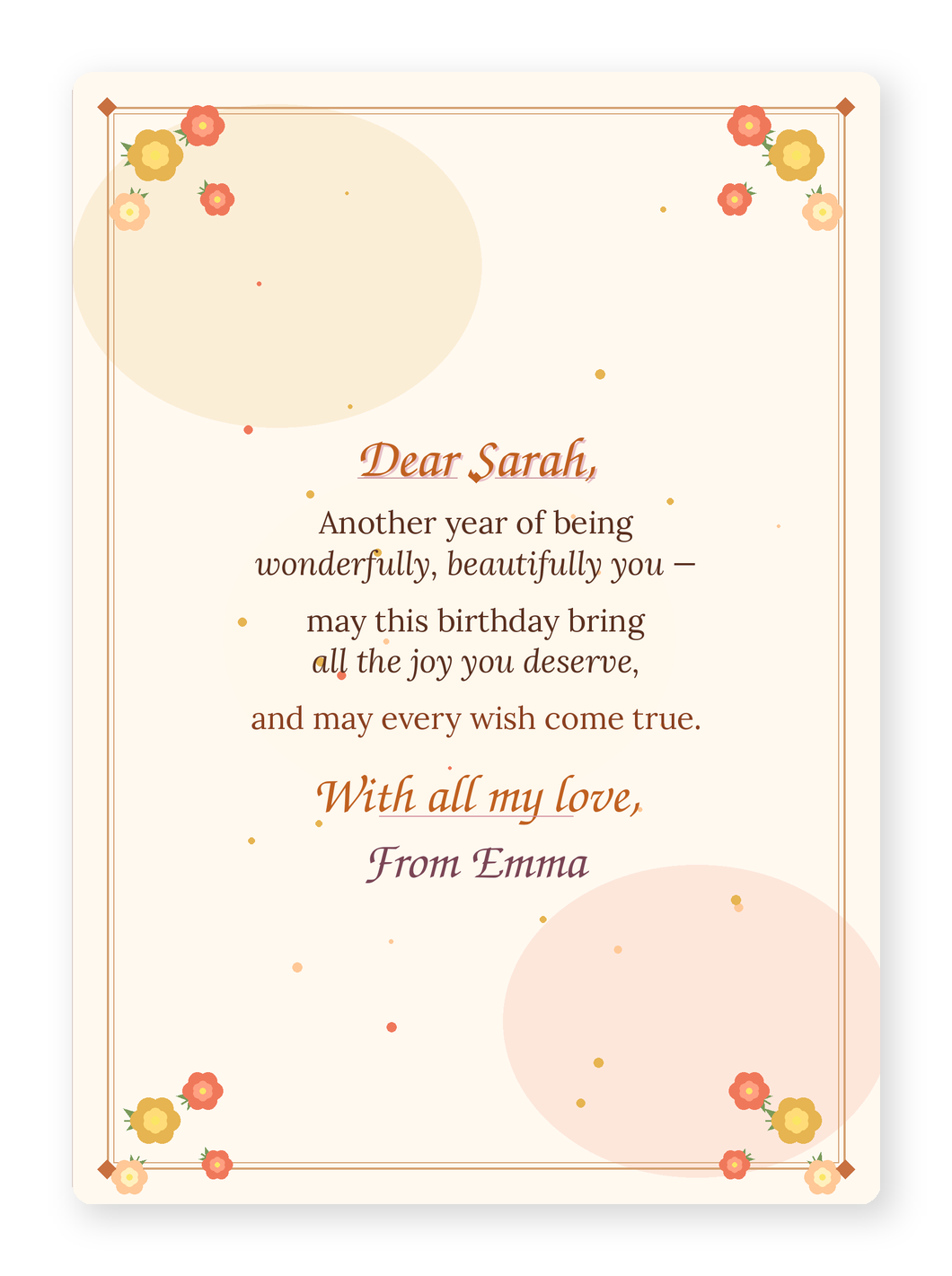 Birthday card inside