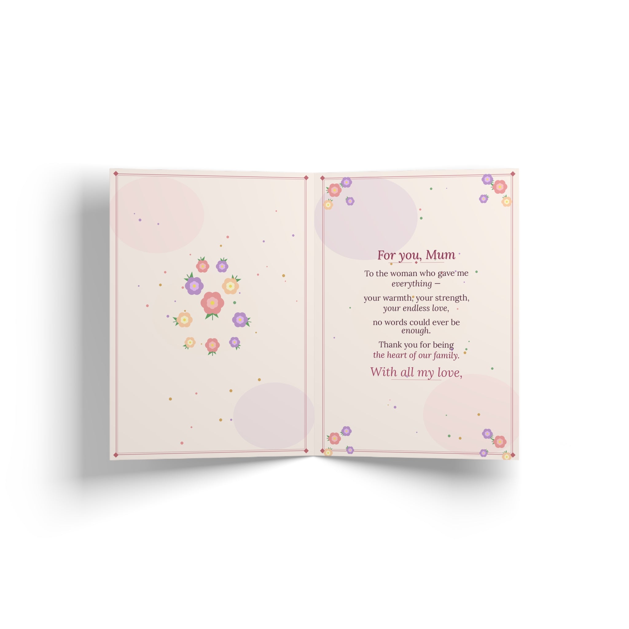 Copy of Mother's Day Greeting Card — Floral Pastel "Happy Mother's Day" Card