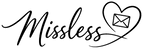 Logo of 'Missless' with a heart and envelope symbol on a white background